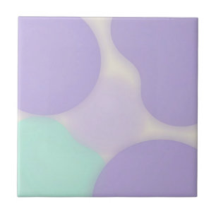 Pastel Lavender Blob Organic Abstract Tile