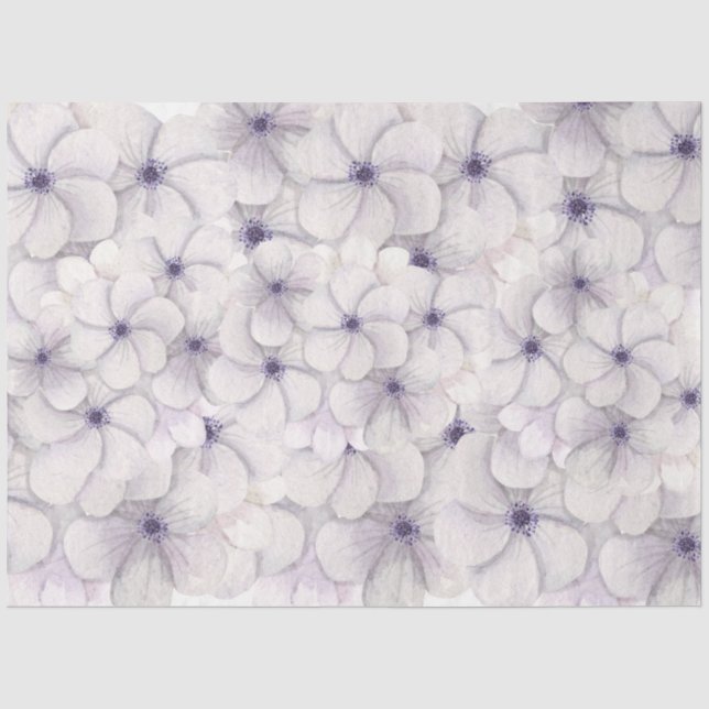 Pastel Lavender & Blue Floral Background Decoupage Tissue Paper (Front)
