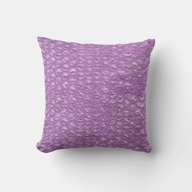 Pastel Lavender Grape Pop Bubble Wrap Purple Throw Pillow (Front)