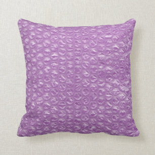 Pastel Lavender Grape Pop Bubble Wrap Purple Throw Pillow