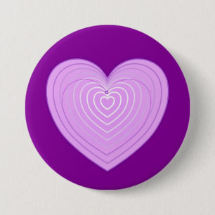 Pastel lavender heart on a deep purple background 3 inch round button