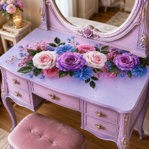 Pastel Lavender Rose Bouquet Decoupage Tissue Paper