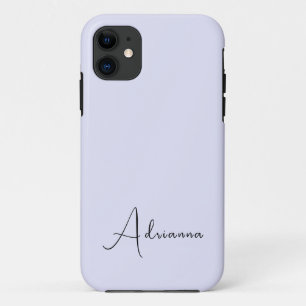 Pastel Lavender Solid Colour Minimalist Personaliz iPhone 11 Case