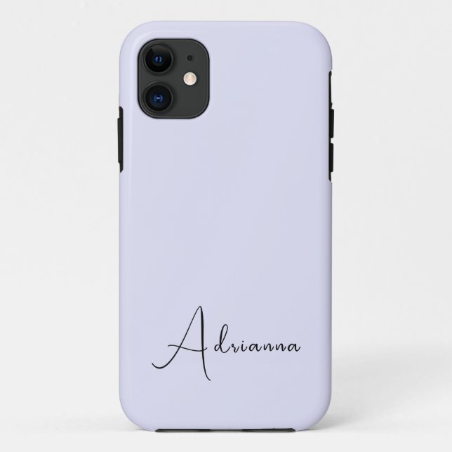 Pastel Lavender Solid Colour Minimalist Personaliz Case-Mate iPhone Case (Back)