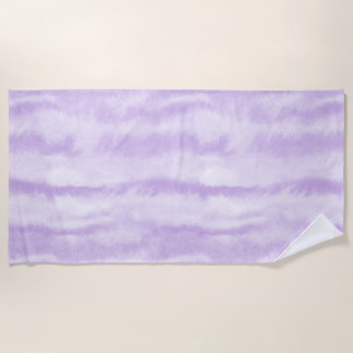 Pastel Lavender Tie-Dye Watercolor Effect Beach Towel