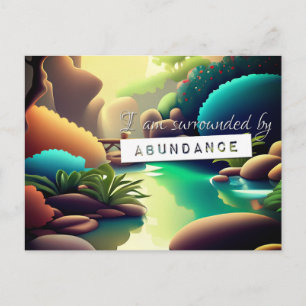 Pastel Law of Attraction Abundance Affirmation Postcard