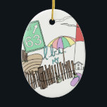 Pastel LBI Love Collage Ceramic Ornament<br><div class="desc">Long Beach Island,  NJ</div>