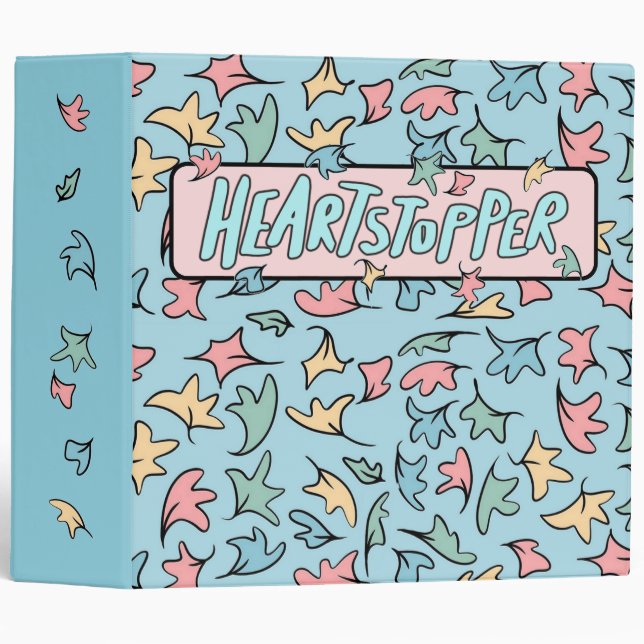 Pastel Leaves Blue Binder (Front/Spine)