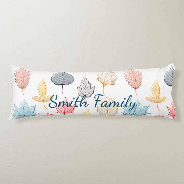 Pastel Leaves Body Pillow (Front)