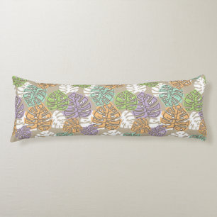 pastel leaves body pillow