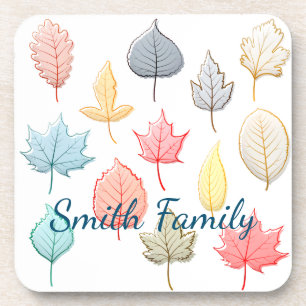 Pastel Leaves Coaster
