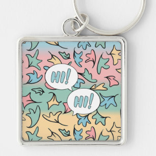 Pastel Leaves Colourful Keychain
