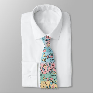 Pastel Leaves Colourful Tie