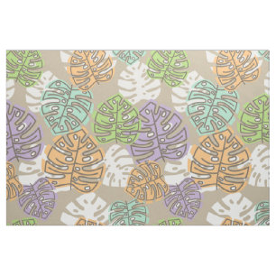 pastel leaves fabric