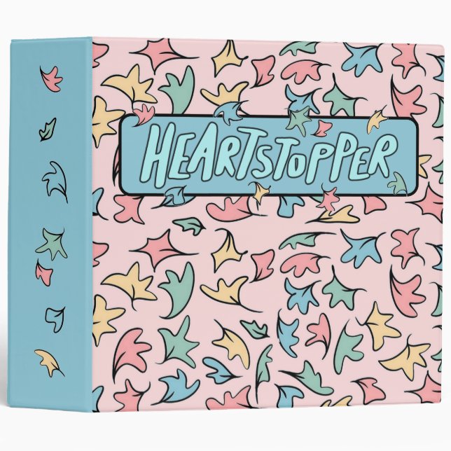 Pastel Leaves Pink Binder (Front/Spine)