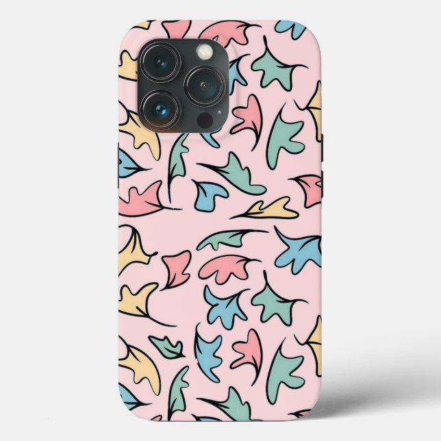 Pastel Leaves Pink Case-Mate iPhone Case (Back)