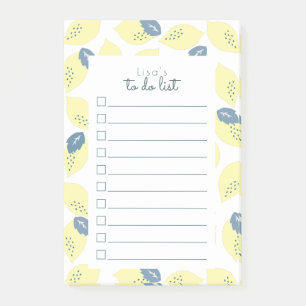 Pastel Lemon Patterns To Do List Post It Notes