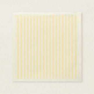 Pastel Lemon Yellow and White Stripes Pale Yellow Napkin