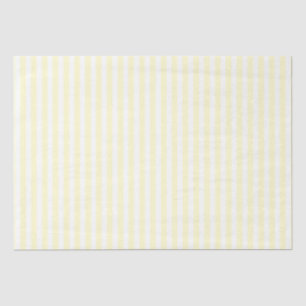 Pastel Lemon Yellow and White Stripes Pale Yellow Tissue Paper