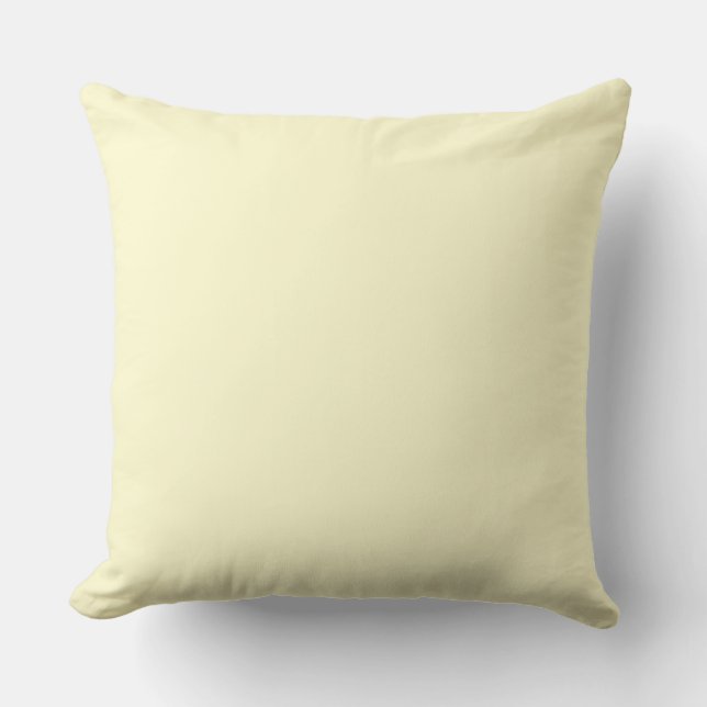 Pastel Lemon Yellow Pale Soft Meringue Yellow Throw Pillow (Front)