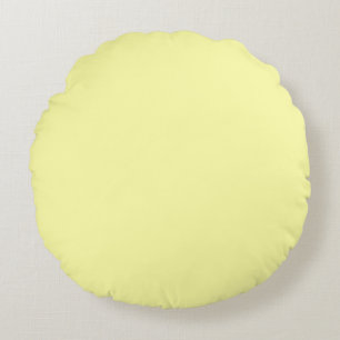 Pastel Lemon Yellow Round Pillow