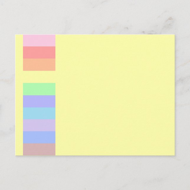 Pastel Lemon Yellow Stripes Postcard (Front)