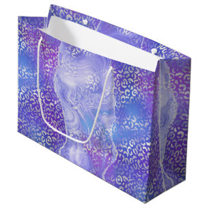 Pastel Leopard Agate Glam Abstract Stone Pattern Large Gift Bag