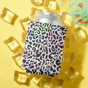 Pastel Leopard Print Can Cooler