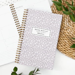 Pastel Leopard Print Personalized Planner   Lilac