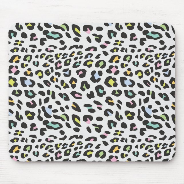 Pastel Leopard Spot Pattern Mouse Pad (Front)