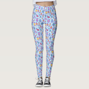 Pastel Leopard Spots Print Leggings