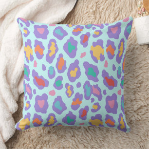 Pastel Leopard Spots Print Throw Pillow