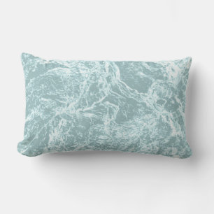 Pastel Light Turquoise Abstract Lumbar Pillow