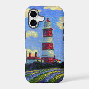 Pastel Lighthouse and Lavender Fields
