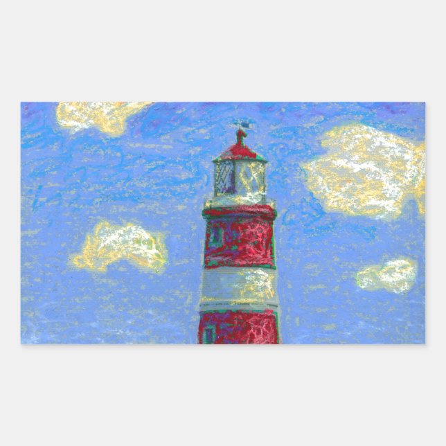 Pastel Lighthouse and Lavender Fields Sticker (Front)