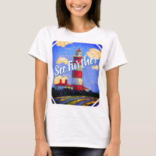 Pastel Lighthouse and Lavender Fields T-Shirt