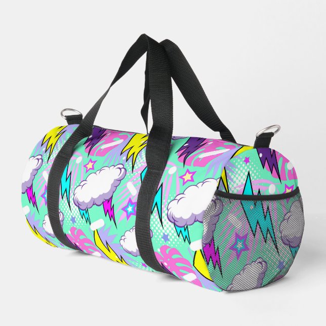 Pastel Lighting Bolts  Duffle Bag (Right Corner)