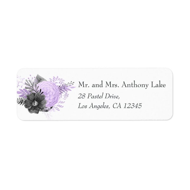 Pastel Lilac and Charcoal Floral Wedding (Front)