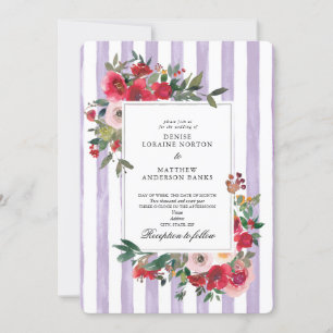 Pastel Lilac Coloured Wedding Invitation