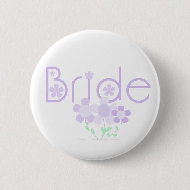 Pastel Lilac Flowers Bride 2 Inch Round Button (Front)