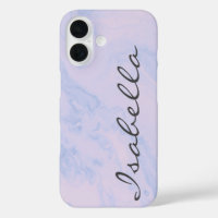 Pastel Lilac Marble Personalized Script Name
