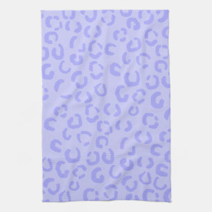 Pastel Lilac Purple Leopard Print Pattern. Kitchen Towel