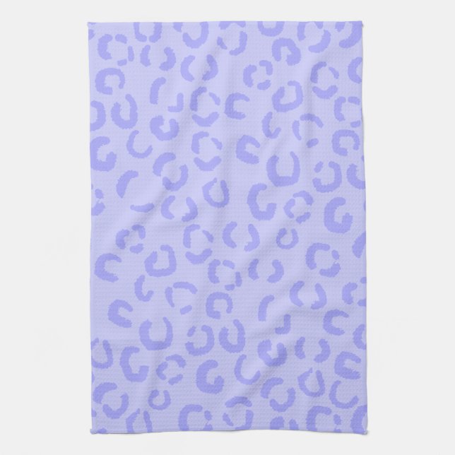 Pastel Lilac Purple Leopard Print Pattern. Kitchen Towel (Vertical)
