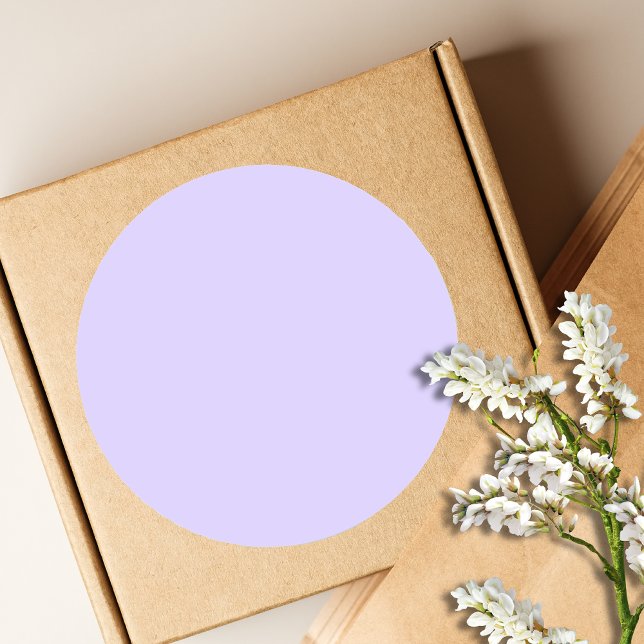 Pastel Lilac Solid Colour | Classic | Elegant Classic Round Sticker (Creator Uploaded)