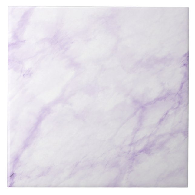 Pastel Lilac Watercolor Marble Abstract Pattern Tile (Front)