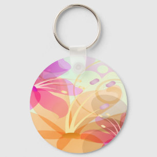 Pastel Lilies Wedding Keychain