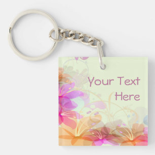 Pastel Lilies Wedding Keychain