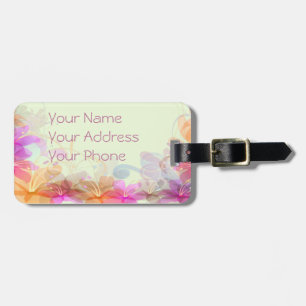 Pastel Lilies Wedding Luggage Tag
