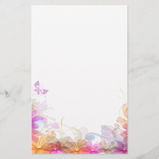 Pastel Lilies Wedding Stationery (Front)