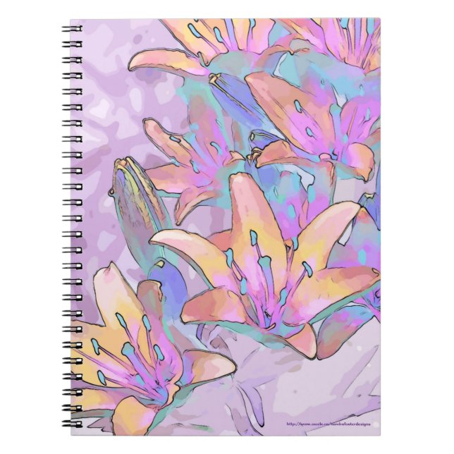 Pastel Lily Love Notebook (Front)